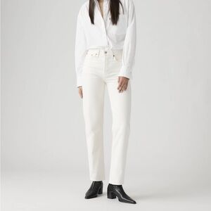 NWT Levi's Wedgie Straight Ankle Jeans in The Clouds Ivory/White